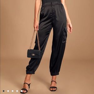 NWT SLEEK SATIN JOGGERS